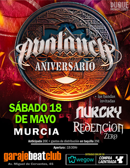 Avalanch + Nurcry + Redención Zero Garaje Beat Club (Murcia)