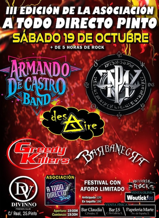 Armando de Castro Band + PM + DesAire + Greedy Killers + Barbanegra