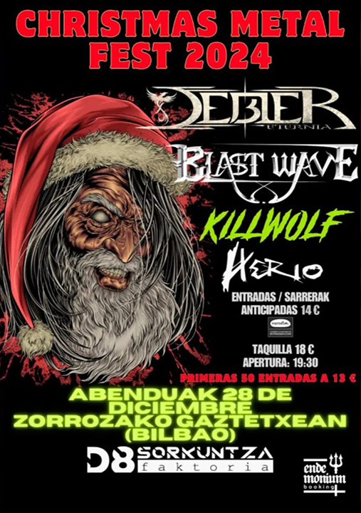 Debler Eternia + Blast Wave + Kill Wolf + Herio ZorroZako Gaztetxean (Bilbao)