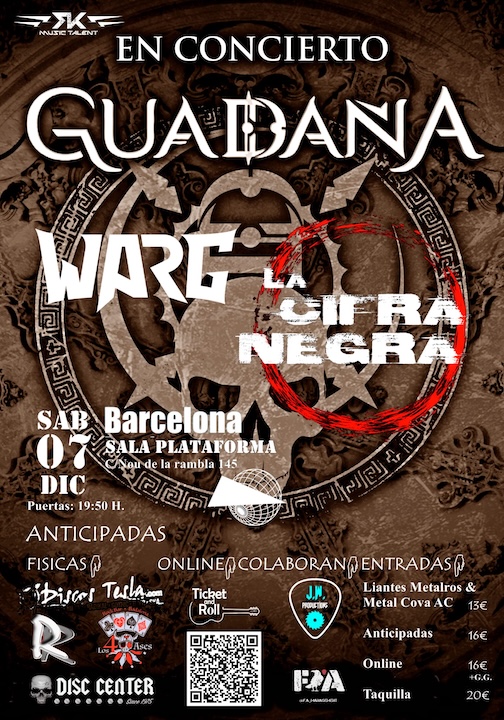 Guadaña + WARG + La Cifra Negra Plataforma (Barcelona)