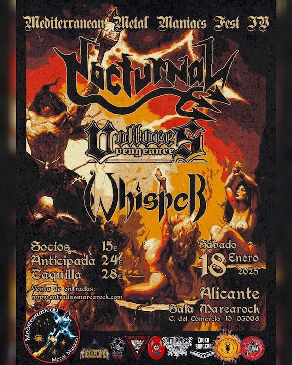 Nocturnal + Vultures Vengeance + Whisper Marearock (Alicante)