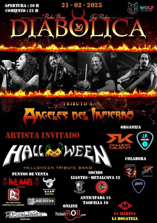 Diabolica (Tributo Ángeles del Infierno) + Halloween (Helloween tribute Band) Wolf (Barcelona)