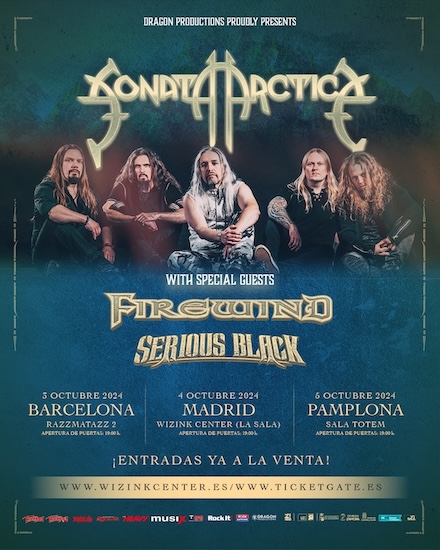 Sonata Arctica + Firewind + Serious Black - 03/10/24 - Razz 2 (Bcn)