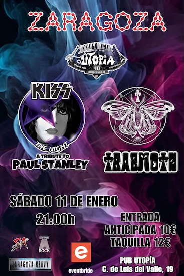 Kiss the Night + Trasmoth - 11/01/25 - Pub Utopía (Zaragoza)