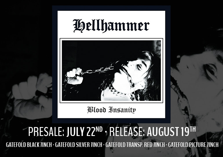 Single 7" de Hellhammer 'Blood Insanity' – ¡Comienza la pre venta en CM Distro!