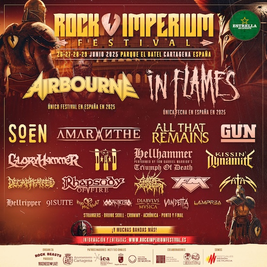 Airbourne lideran la nueva tanda de confirmaciones del Rock Imperium 2025